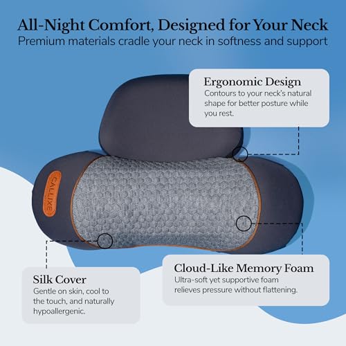 CALLIXE Original TheraPillow – 3-in-1 Neck Massager Pillow with Heat & Gentle Traction | Relaxing Neck & Shoulder Support with Vibration Massage, Wireless Design & USB-C Charging