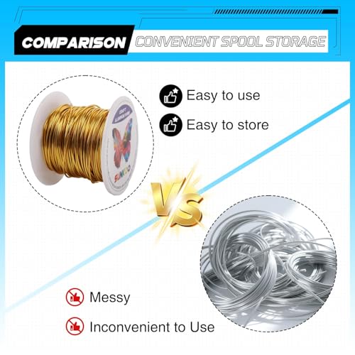 Aluminum Craft Wire,18 Gauge (1mm) Gold Bendable Wire,100 Feet Continuous Roll for Jewelry Making,Sculpting,Floral & Armature Projects - size: 18 Gauge 100Ft, style: Gold