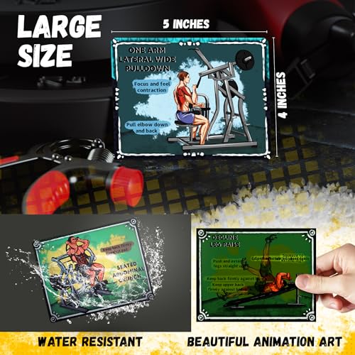 OrangeX Lenticular Workout Cards – Holographic Animated Exercise Guide for 6 Major Muscle Groups, with Tips, Challenges & Beginner-Friendly Weight Training Breakdown