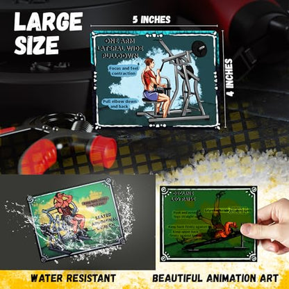 OrangeX Lenticular Workout Cards – Holographic Animated Exercise Guide for 6 Major Muscle Groups, with Tips, Challenges & Beginner-Friendly Weight Training Breakdown