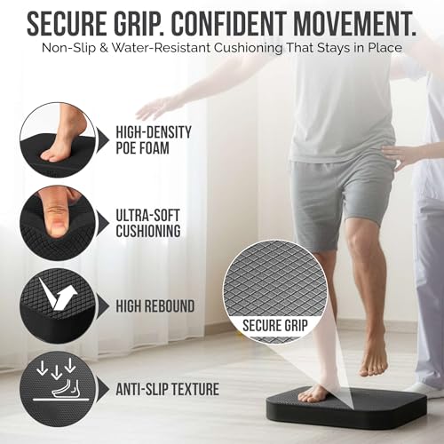 Balance Pad – Physical Therapy & Rehab, Non-Slip Stability Foam Pad for Injury Recovery, Balance Training and Ankle Strength