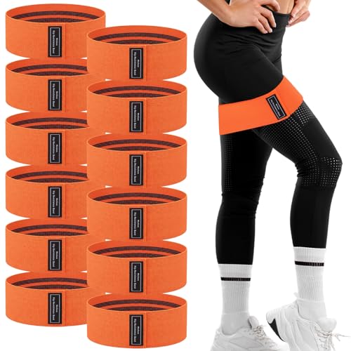 Lenwen 12 Pcs Fabric Resistance Bands Bulk - color: Orange