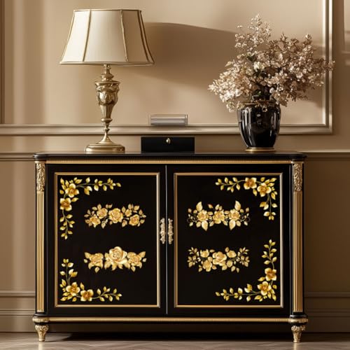 Golden Lace Rub On Transfers for Furniture Craft 6"x12" | 3PCS Waterproof UV DTF Transfers, Easy Rub On Decals for Furniture, Wood, Glass, Porcelain & Decor Projects