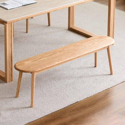 Solid Oak Dining Bench, 55.1 Inch Wood Bench for Dining Room - color: Natural Oak, size: 55.1''