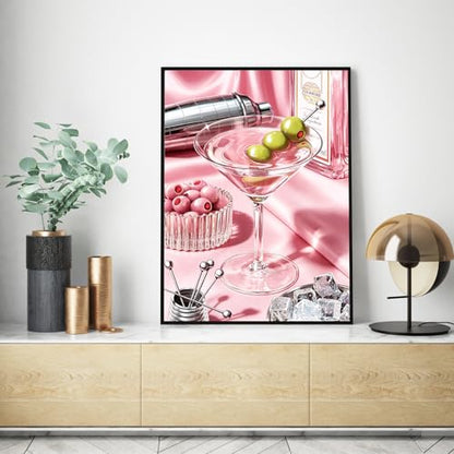 RYMILIE Cocktail Diamond Art Kits for Adults,Fashion Retro Diamond Painting | Diamond Art Kit for Beginners, 5D DIY Full Drill Diamond Painting Gem Art, Home Wall Art Gifts(12x16 inch) - color: DP03965