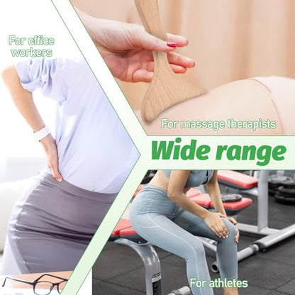 Lymphatic Drainage Massager, Natural Wood Therapy Massage Tools One-Handed Gua Sha Body Tool Manual Anti-Cellulite Sculpting Board for Muscle Release, Fascia Massage, Body Contouring - 1 Pack