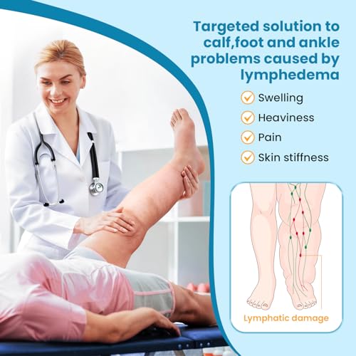 iDonua® Big Swelling Calf + Foot Lymphedema Compression Wrap Adjustable, Extended Coverage for Lower Leg and Foot - with 8 Cross Straps‌ (Regular-L) - size: Regular L