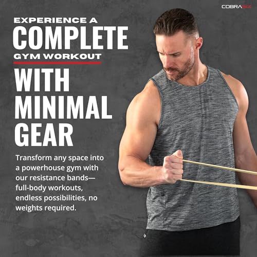 COBRASIX Long Resistance Bands for Working Out | Set of 6 Exercise Bands for Full-Body Training | Pull Up Bands for Home Gym with Handles, Door Anchor and Bar Options | for Men & Women