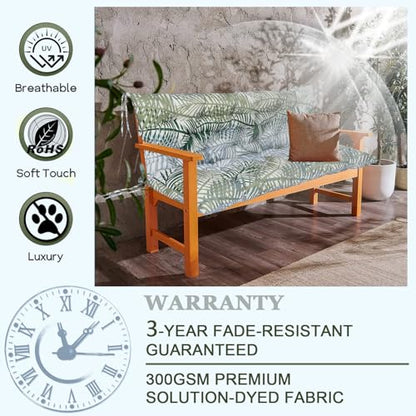 Porch Swing Cushion Three Seat Waterproof, Bamboo Leaves, 40x47in - color: Bamboo Leaves, size: 40x47in