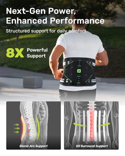 Rakiie Back Brace for Lower Back Pain Relief with 8 Stays | 3D Pad, Breathable, Adjustable Strap, Relieves Herniated Disc, Sciatica, Lower Back Pain, Fits Men Women, Green, M - color: Green, size: Medium