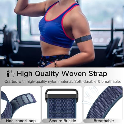 Bicep Bands Compatible for Polar Loop (2025) / Visible Armband 2.0 Straps - color: Blue/Black Buckle