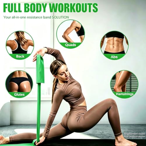 Resistance Bands for Working Out, Physical Therapy, Yoga & Pilates - color: Green