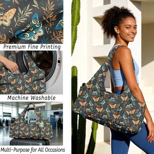 Yoga Mat Bag for Women Men Large Yoga Bag Travel - color: Butterfly