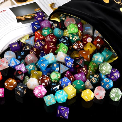 Coyeekn 35-Set DND Polyhedral Dice with Storage Pouch | 245 Total Polyhedral Dice, 7 Per Set, 35 Complete Dice Sets (D4-D20), Great for D&D, MTG & Tabletop RPG Games - color: 35set-245pcs