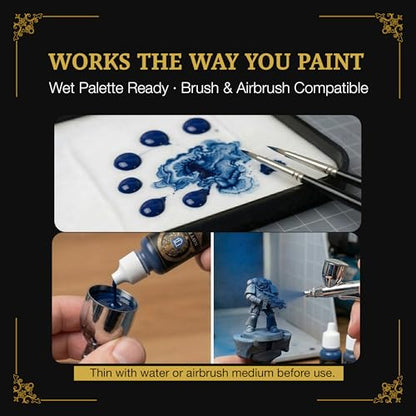 Ludus Bellum Miniature Paint Navy Blue Color 18ml Dropper Bottle, Professional Acrylic Paint for Miniatures & Models, Provides Quality Acrylic Tones and Shades for Warhammer 40K D&D Figures - color: Navy Blue