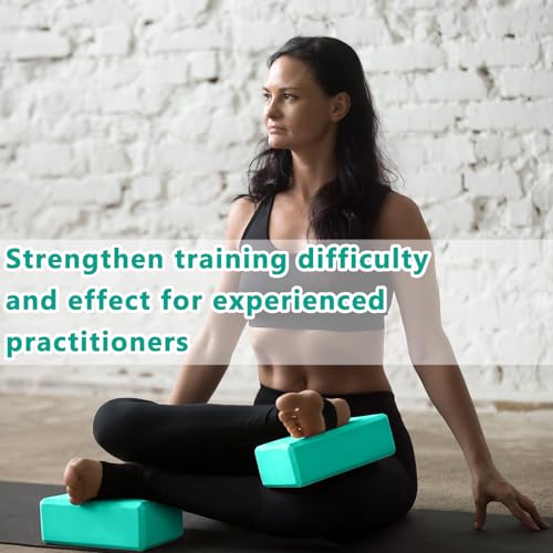 Honoson 20 Pcs Yoga Blocks Bulk 9''x6''x3'' High Density EVA Foam Blocks for Exercise Pilates Meditation, Lightweight Non-slip Surface, Improve Strength Balance Flexibility - color: Teal
