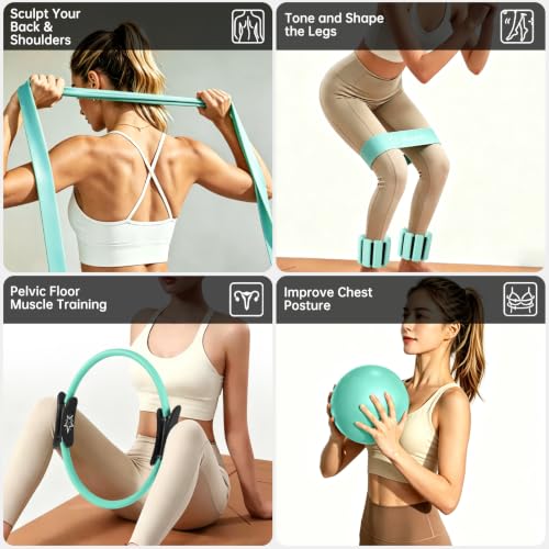 Pilates Kit Equipment, Pilates Ring and Ball for Women Home Workout
