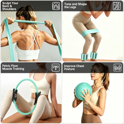 Pilates Kit Equipment, Pilates Ring and Ball for Women Home Workout