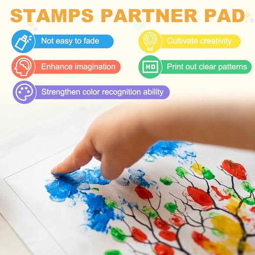 MECCANIXITY Ink Pads for Stamps, 3.7x2.2 Inch Fabric Ink Pad for Cloth, Wood, Paper, Fingerprint, DIY Card Making, Pink - color: Pink