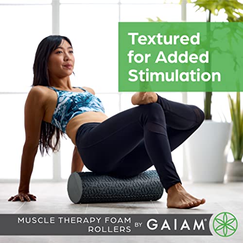 Gaiam Restore Foam Roller, Muscle Recovery, 18" (Grey) | High-Density EVA Foam | Deep Tissue Massage | Pre & Post-Workout Muscle Recovery | Multiple Sizes | Home & Gym
