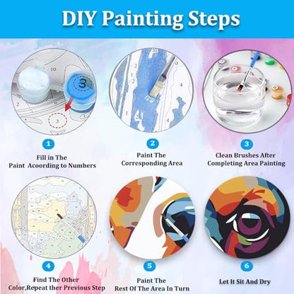Artunion Framed Paint by Numbers Kit for Adults Beginners & Kids Ages 8-12,Cavalier King Charles Spaniel Paint by Number with Frame,Dog Animal Paint by Numbers Kit on Canvas 10 * 10 Inch Without Easel - color: ZXT-382-F