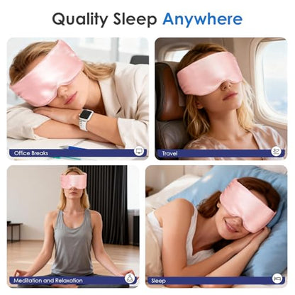 Akakios Weighted Eye Mask Silk Sleep Mask for Sleeping(Pink) - color: Pink