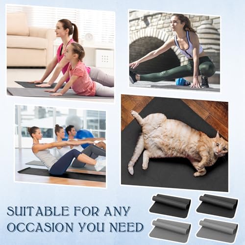 LEIFIDE 10 Pack Yoga Mat Bulk 68'' x 24'' x 4mm Thick Yoga Mat - color: Black,Gray