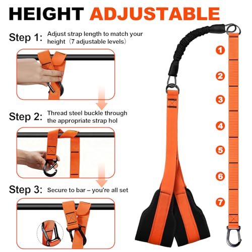 4 Pull Up Assistance Bands, 65-260lbs with Feet Rest | for Pull Up Bar with Fabric Feet/Knee Rest for Body Strength Training, Home Gym Fitness