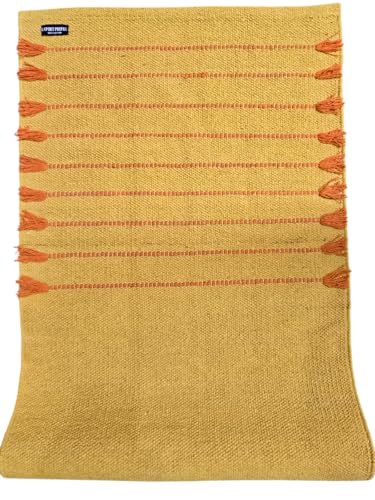 Indian Handmade100 % Organic Anti Skid Multi Colour Cotton Yoga Mat - Eco-Friendly Hand-Woven Rug - Non-Slip & Thick (24”x72”x5mm) for Hot yoga & Everyday Fitness at Home - Comfortable & Foldable Extra-Long Mat - color: Multi 13