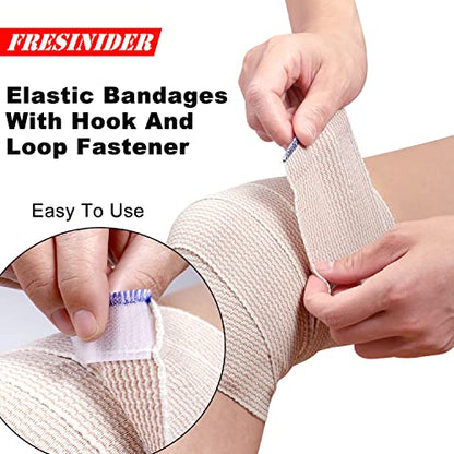 FRESINIDER Premium Elastic Bandage Wrap 3 Inch, 8 Pack, Hook and Loop - color: 8 Pack X 3 Inches