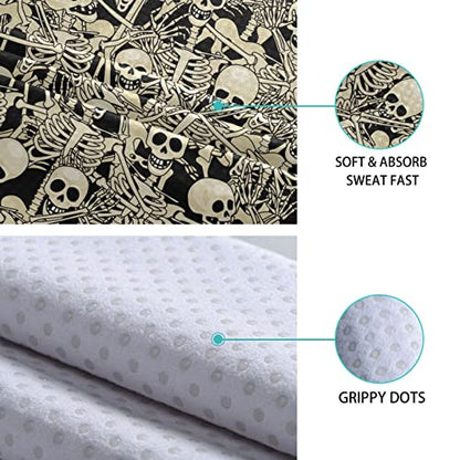 Yoga Mat Towel Fun Skull, 73" x 27" - color: Fun Skull