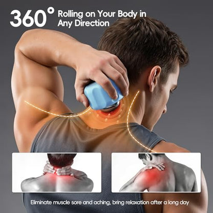 Cold Massage Roller Ball Ice Roller for Muscle Recovery-Blue | medical-grade stainless steel,Cooling Cold Therapy Roller,Deep Tissue, Pain Relief,Supports Cold, Heat, or Essential Oil Use - color: Blue