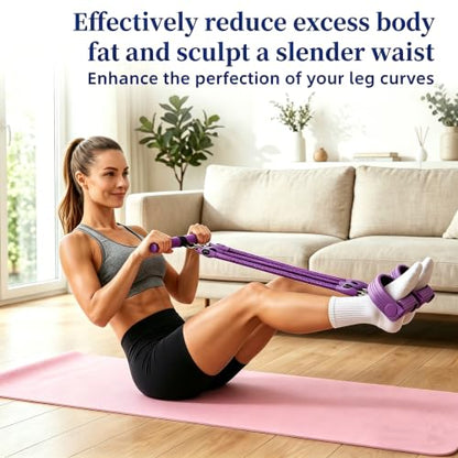 Resistance Band with Handle 100LBS Pedal Resistance Bands for Pilates Yoga Physical Therapy Leg,Abdomen,Waist,Arm,Workout Bands Exercise Resistance Bands Set for Women - color: Purple