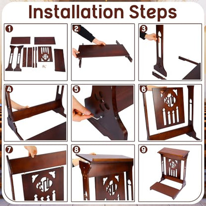 Novabright Florentine Prayer Bench Kneeler Church Prayer Bench Stool with Shelf and Cushion Prayers Kneeler for Home Church Religious Gifts