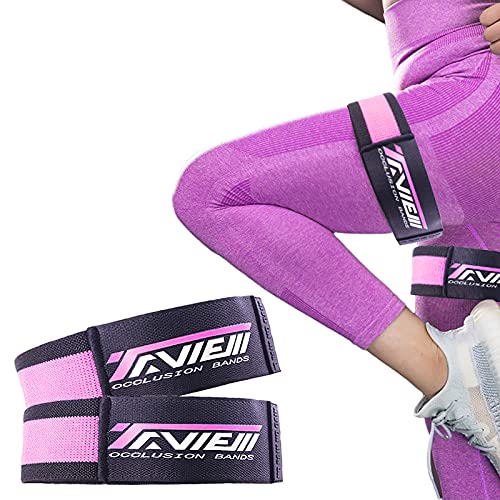 Occlusion Bands for Women Glutes & Hip Building, Blood Flow Restriction Bands BFR Bundle Booty Bands, Best Fabric Resistance Bands for Exercising Your Butt, Squat, Thigh, Fitness - color: Pink