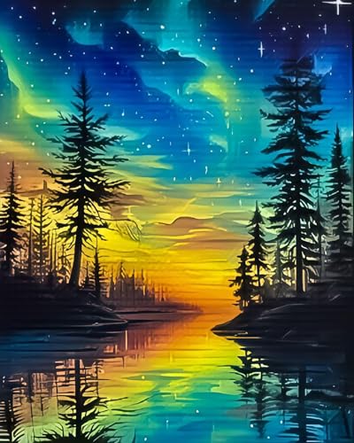 Paint by Numbers Kit for Adults, Starry Tree Adult Paint by Number Kits | Acrylic Paint by Number Canvas for Adult Beginners, Home Wall Art Decor,Unframed, 16X20 inch - color: PB456-1