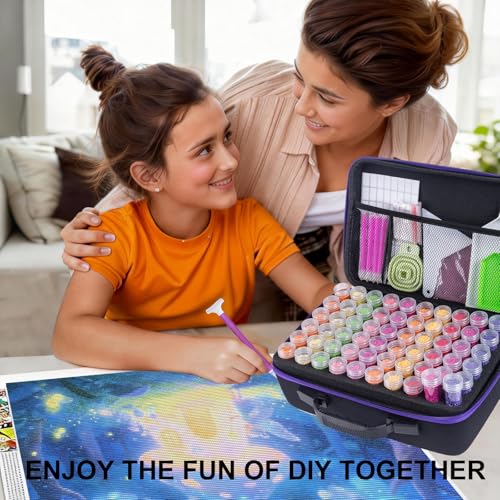 ZYNYXY 120 Slots Diamond Art Storage Container with Diamond Art Accessories and Tools, Portable Bead Storage Boxes for Diamond Painting Kits - size: Large