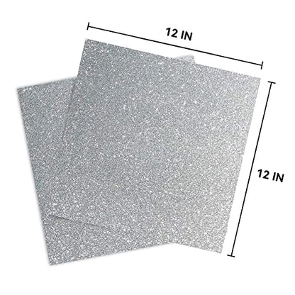 Silver Glitter Cardstock 12 x 12, Paper for Cricut, Thick Card Stock for Card Making, Scrapbooking, Craft(250Gsm 30Sheets)… - color: Silver