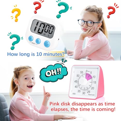 60-Minute Visual Timer for Kids, Management Classroom Timer, Pink | Classroom, Home Edition Study Visual Timer - Silent Countdown Timer for Toddlers, Kids, Teachers and Adults - color: Pink