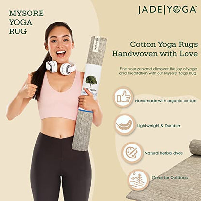 Jade Yoga Organic Cotton Hand Loomed Yoga Mat 72" Indigo - color: Tulasi (Green)
