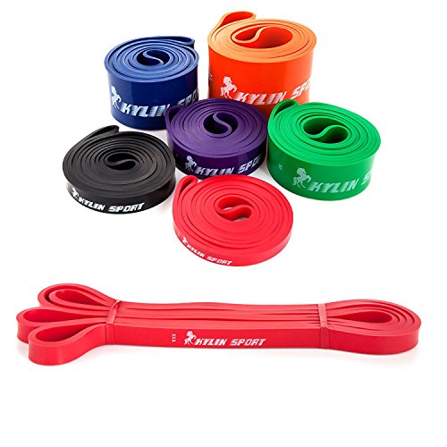 Resistance Band Assisted Pull Up Bands Training Yoga Pilates Elastic Loop Stretch for Cross Workout Gymnastics Power-Lifting - color: Red