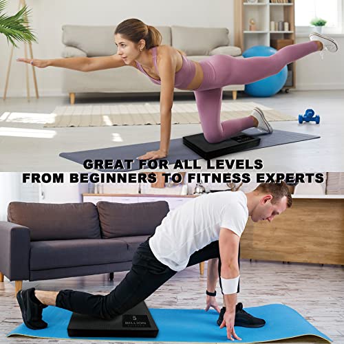 Foam Balance Pad,5BILLION Stability Pad for Physical Therapy,Non-Slip Exercise Balance Pad for Balance workouts,Yoga Knee Pad for Gym Fitness Stretching Pilate - size: Black-L
