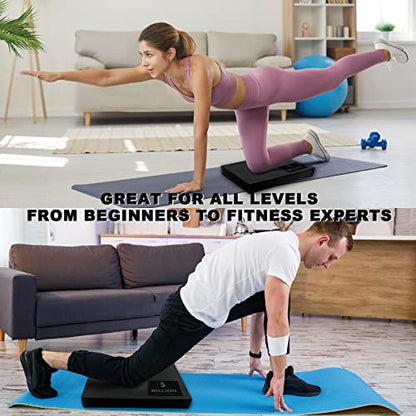 Foam Balance Pad,5BILLION Stability Pad for Physical Therapy,Non-Slip Exercise Balance Pad for Balance workouts,Yoga Knee Pad for Gym Fitness Stretching Pilate - size: Black-L
