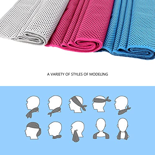 Cooling Towel (Pack of 20, 40"x12") with Pouches for Sports - color: 4grey4green4blue4red