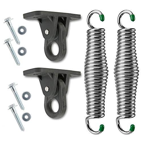 SwingMate Porch Swing Hanging Kit - 750 Lbs. Capacity - Proudly Made in The USA - Patented Heavy-Duty Suspension Swing Hangers and Springs for Hammock Chairs or Ceiling Mount Porch Swings - (Chrome) - color: Chrome
