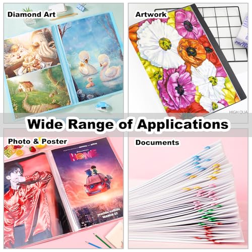 2 Pack A3 Storage Book for Diamond Painting | Handheld Diamond Art Portfolio Folder with 30 Pocket, Diamond Art Storage Book for 12”x16” Diamond Painting Photo Picture