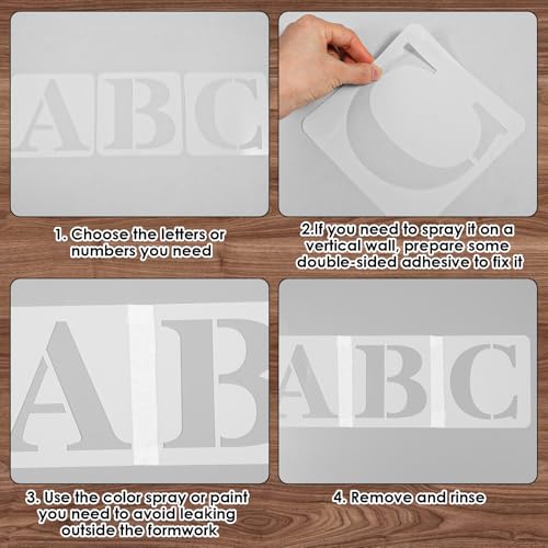 36 Pcs 5 Inch Reusable Letter and Number Stencils, PET Plastic Spray Painting Templates for Wall, Wood, Fabric, Craft DIY Decoration