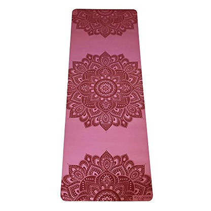 YOGA DESIGN LAB | The Infinity Mat | Luxurious Non-Slip Design Provides Unparalleled Grip to Support and Align You Beautifully | Eco-Friendly | w/Carrying Strap! - color: Mandala Rose, size: 3mm