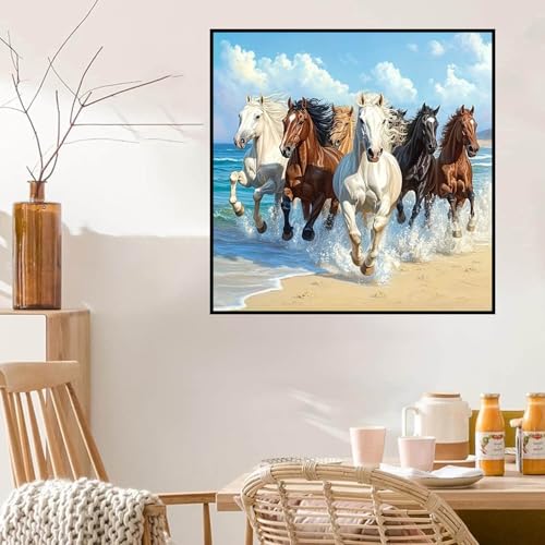 Horse Diamond Art Kits for Adults, 5D Animal Diamond Painting 14x14in | 5D Animal Diamond Painting Kits for Adult, DIY Full Drill Gem Art Kits for Room Wall Decor Gift 14x14in - color: Horse