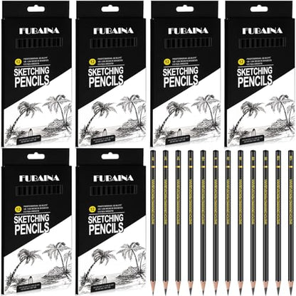 72 Pcs Sketching Pencils, 12B-4H Graphite Drawing Pencils | Art Set for Artists Beginners, Bulk Supply for Studios, Charcoal Graphite Blend, Shading Sketching, Gift-ready Packaging